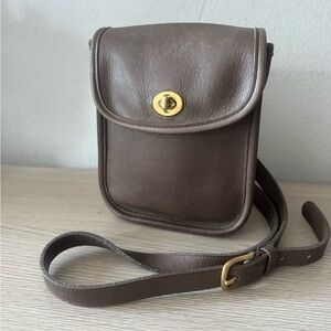 Vintage Coach Taupe Sidepack